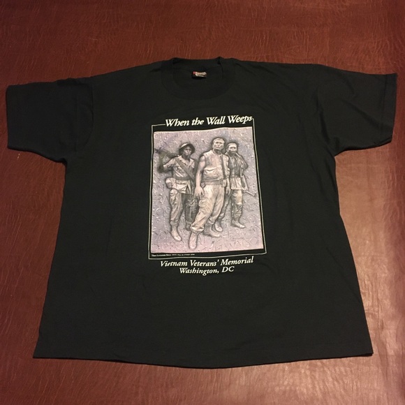 Vtg ‘92 Vietnam War Memorial Wall Graphic Tee 90s Screen Stars XL - Picture 1 of 7